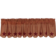 Burgundy Star Scalloped Valance 16x60