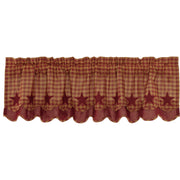 Burgundy Star Scalloped Layered Valance 16x60