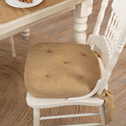 Burlap Natural Chair Pad