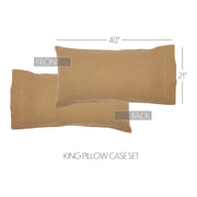 Burlap Natural King Pillow Case Set of 2 21x40