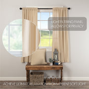 Burlap Vintage Short Panel Set of 2 63x36