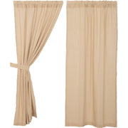 Burlap Vintage Short Panel Set of 2 63x36