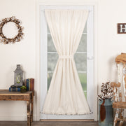 Burlap Antique White Door Panel 72x40