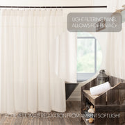 Burlap Antique White Shower Curtain 72x72