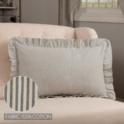 Hatteras Seersucker Blue Ticking Stripe Fabric Pillow 14x22