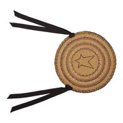 Kettle Grove Jute Chair Pad Applique Star 15 inch Diameter Set of 6