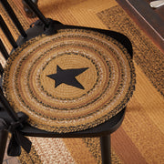 Kettle Grove Jute Chair Pad Applique Star 15 inch Diameter Set of 6