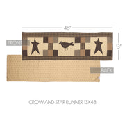 Kettle Grove Runner Crow and Star 13x48