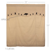 Kettle Grove Shower Curtain with Attached Applique Crow and Star Valance 72x72