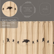 Kettle Grove Shower Curtain with Attached Applique Crow and Star Valance 72x72