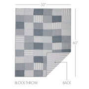 Sawyer Mill Blue Block Quilted Throw 50x60