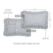 Sawyer Mill Blue Ticking Stripe Fabric Pillow 14x22