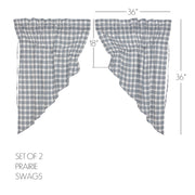 Sawyer Mill Blue Plaid Prairie Swag Set of 2 36x36x18