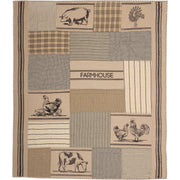 Sawyer Mill Charcoal Farm Animal Quilted Throw 50x60