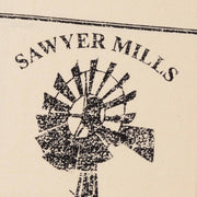 Sawyer Mill Charcoal Windmill Muslin Unbleached Natural Tea Towel 19x28