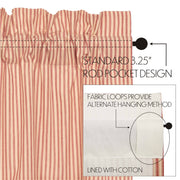 Sawyer Mill Red Ticking Stripe Short Panel Set of 2 63x36