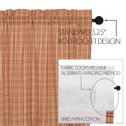 Sawyer Mill Red Plaid Swag Set of 2 36x36x16