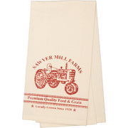 Sawyer Mill Red Tractor Muslin Unbleached Natural Tea Towel 19x28