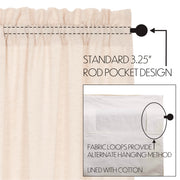 Simple Life Flax Natural Ruffled Panel Set of 2 84x40