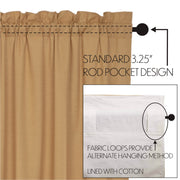 Simple Life Flax Khaki Ruffled Panel Set of 2 84x40