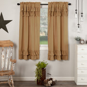 Simple Life Flax Khaki Ruffled Short Panel Set of 2 63x36