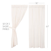 Simple Life Flax Antique White Short Panel Set of 2 63x36