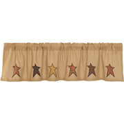 Stratton Burlap Applique Star Valance 16x72