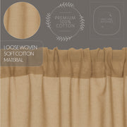 Tobacco Cloth Khaki Short Panel Fringed Set of 2 63x36