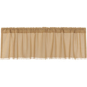 Tobacco Cloth Khaki Valance Fringed 16x60