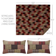 Wyatt California King Quilt Set; 1-Quilt 130Wx115L w/2 Shams 21x37