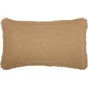 Burlap Natural King Sham w/ Fringed Ruffle 21x37