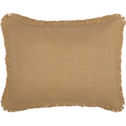 Burlap Natural Standard Sham w/ Fringed Ruffle 21x27