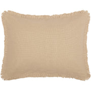 Burlap Vintage Standard Sham w/ Fringed Ruffle 21x27