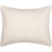 Burlap Antique White Star Standard Sham 21x27