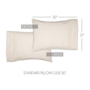 Burlap Antique White Standard Pillow Case Set of 2 21x30