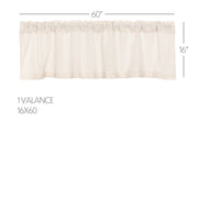 Burlap Antique White Valance 16x60