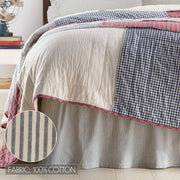 Hatteras Seersucker Blue Ticking Stripe King Bed Skirt 78x80x16