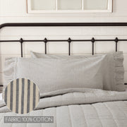 Hatteras Seersucker Blue Ticking Stripe King Pillow Case Set of 2 21x40