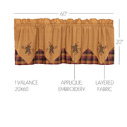 Heritage Farms Primitive Star and Pip Valance Layered 20x60