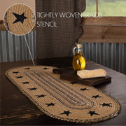 Kettle Grove Jute Runner Stencil Stars Border 13x36