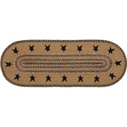 Kettle Grove Jute Runner Stencil Stars Border 13x36