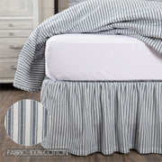 Sawyer Mill Blue Ticking Stripe King Bed Skirt 78x80x16