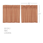 Sawyer Mill Red Plaid Tier Set of 2 L24xW36