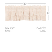 Simple Life Flax Natural Ruffled Valance 16x60