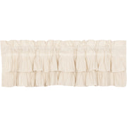 Simple Life Flax Natural Ruffled Valance 16x60