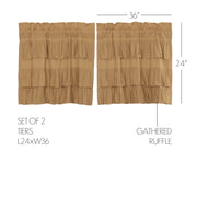 Simple Life Flax Khaki Ruffled Tier Set of 2 L24xW36