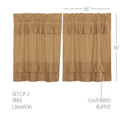 Simple Life Flax Khaki Ruffled Tier Set of 2 L36xW36