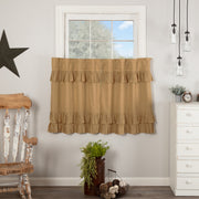 Simple Life Flax Khaki Ruffled Tier Set of 2 L36xW36