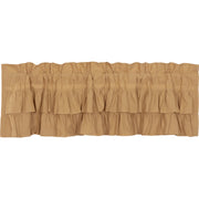 Simple Life Flax Khaki Ruffled Valance 16x60