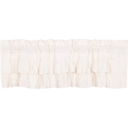 Simple Life Flax Antique White Ruffled Valance 16x60